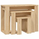 vidaXL Tables gigognes 3 Pièces Chêne sonoma Bois d'ingénierie