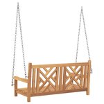 vidaXL Banc Balançoire Marron 114 x 60 x 64 cm Bois de teck solide
