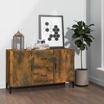 vidaXL Buffet chêne fumé 100x36x60 cm bois d'ingénierie