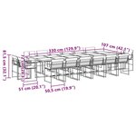 vidaXL Ensemble à manger de jardin avec coussins 17Pièces blanc textilène