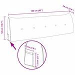 vidaXL Coussin de Dos Bordeaux 160 x 24 x 50 cm Velours