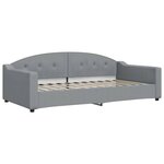 vidaXL Lit de jour avec gigogne et tiroirs gris clair 100x200 cm tissu