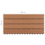 vidaXL Dalles WPC 60x30 cm 6 Pièces 1m² Marron