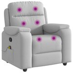 vidaXL Fauteuil de massage inclinable gris nuage tissu