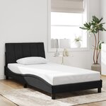 vidaXL Cadre de lit avec LED sans matelas Hanko noir 100x200 cm velours