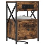 vidaXL Cabinet de chevet avec tiroir 2 Pièces Chêne fumé 40 x 31 x 60 cm