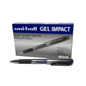 Stylo roller encre gel Impact Broad UM-153S 1 0mm bleu x 12 UNI-BALL