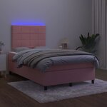 vidaXL Sommier à lattes de lit avec matelas LED Rose 120x200cm Velours
