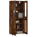 vidaXL Buffet haut Chêne fumé 69 5x34x180 cm Bois d'ingénierie
