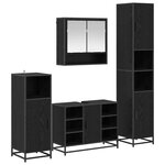 vidaXL Ensemble de mobilier de salle de bain 4 Pièces Chêne noir