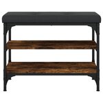 vidaXL Banc à chaussures chêne fumé 62x32x47 cm bois d'ingénierie