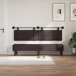 vidaXL Tête de lit suspendue Avec lumière LED Marron foncé Tissu