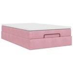 vidaXL Lit ottoman avec matelas rose 120x190 cm velours
