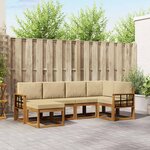 vidaXL Ensemble de canapés d'extérieur 6 Pièces Naturel et Beige