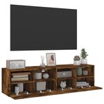 vidaXL Meubles TV muraux 2 Pièces chêne fumé 60x30x30cm bois d'ingénierie