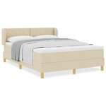 Lit Box Spring vidaXL avec Matelas - Crème  140x190 cm  Tissu