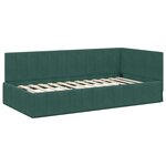 vidaXL Cadre de lit d'angle Vert foncé 90 x 190 cm Velours