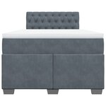 vidaXL Sommier à lattes de lit et matelas Gris foncé 120x200cm Velours