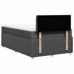 vidaXL Sommier à lattes de lit avec matelas Gris foncé 120x200cm Tissu