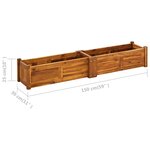 vidaXL Lit surélevé de jardin Bois d'acacia 150x30x25 cm