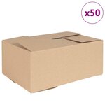 vidaXL Boîte Pliable 50 Pièces Marron 35 x 24 x 15 cm Carton