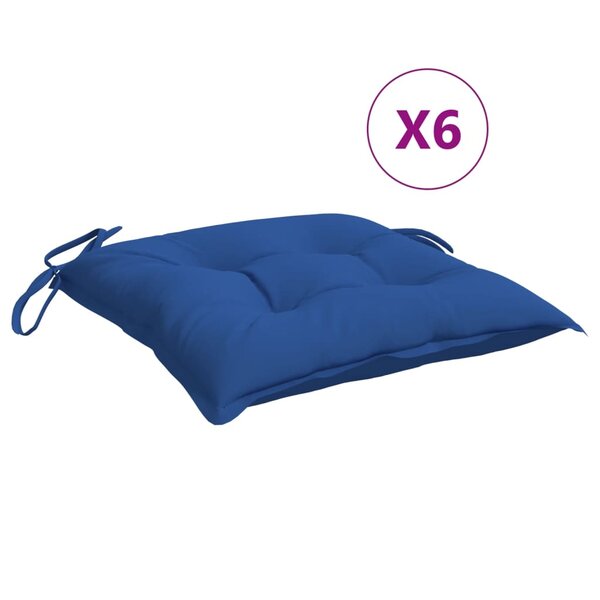 vidaXL Coussins de chaise lot de 6 bleu 50x50x7 cm tissu oxford