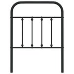 vidaXL Tête de lit métal noir 75 cm