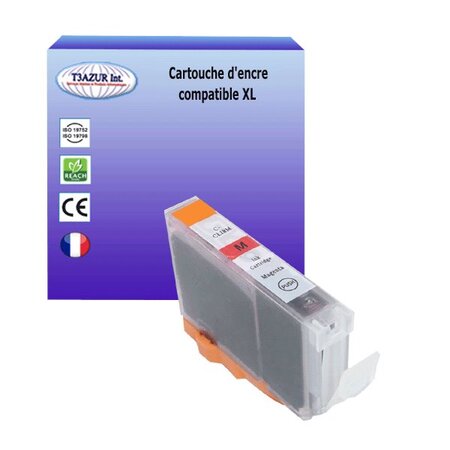 Cartouche compatible avec Canon Pixma MP800, MP800R, MP 810, MP830, MP95, MP960 remplace Canon CLI-8  Magenta - T3AZUR