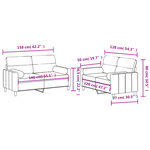 vidaXL Ensemble de canapés 2 Pièces avec coussins rouge bordeaux tissu