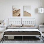 vidaXL Cadre de lit métal sans matelas et tête de lit blanc 183x213 cm