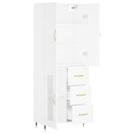 vidaXL Buffet haut Blanc 69 5x34x180 cm Bois d'ingénierie