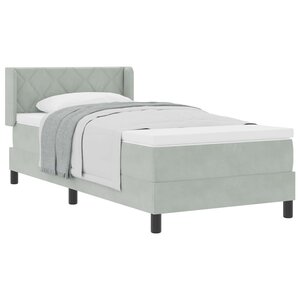 vidaXL Lit à ressorts avec tête de lit Gris clair 200 x 100 cm Velours