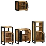 vidaXL Ensemble de mobilier de salle de bain 4 Pièces Bois Recyclé Solide