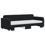 vidaXL Lit de jour avec lit gigogne et matelas noir 80x200 cm velours