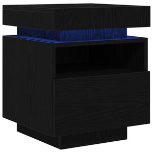 vidaXL Cabinet de chevet avec tiroir Chêne noir 40 x 39 x 48 5 cm