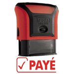 Tampon X-print 4912 Formule Commerciale Texte + Picto 'PAYÉ' Rouge TRODAT