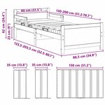 vidaXL Cadre de lit avec matelas Marron 80 x 200 cm Pin massif