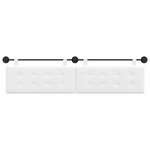 vidaXL Tête de lit suspendue Blanc tissu