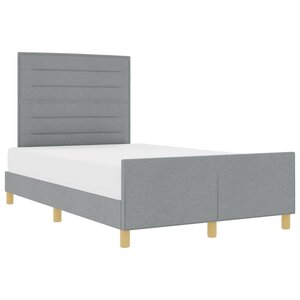 vidaXL Cadre de lit avec tête de lit Gris clair 160 x 200 cm tissu