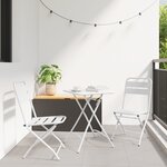 vidaXL Chaises de jardin pliantes 2 Pièces Blanc Acier