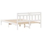 vidaXL Cadre de lit Blanc 135 x 190 cm Pin massif