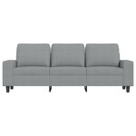 vidaXL Canapé à 3 places avec repose-pieds Gris clair 180 cm Tissu