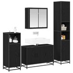 vidaXL Ensemble de mobilier de salle de bain 4 Pièces Chêne noir