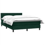 vidaXL Sommier à lattes de lit et matelas vert foncé 140x210cm velours