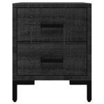 vidaXL Table de chevet Noir 36x30x45 cm Bois de pin massif