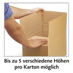 Caisse carton brune simple cannelure variabox qualité eco 25x25x10/20 cm (lot de 20)