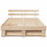 vidaXL Cadre de lit avec tiroir Marron 150 x 200 cm Bois massif en pin