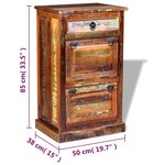 vidaXL Armoire à chaussures 4 couches avec tiroir Bois de récupération
