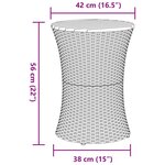 vidaXL Table d'appoint de jardin forme tambour noir rotin bois massif