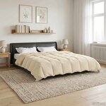 vidaXL Duvet complet toute l'année Crème 200 x 240 cm Microfibre
